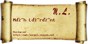 Méh Lóránt névjegykártya