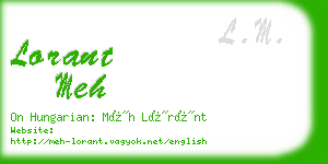 lorant meh business card